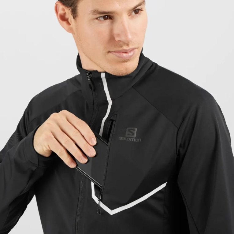 Casaco Salomon Gore Tex Infinium Windstopper Pro Masculino Pretas | PT B04369